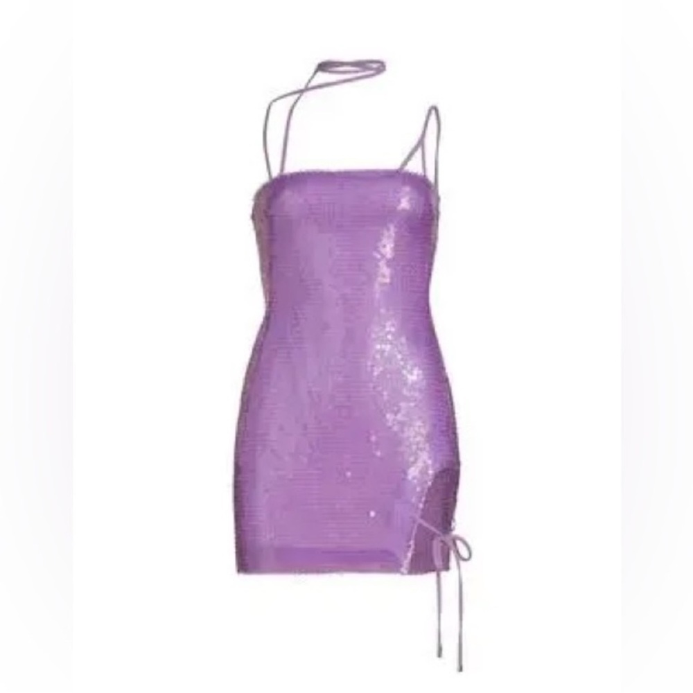 David Koma Strappy Sequined Mini Dress in Lilac
